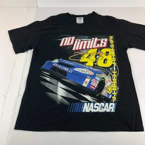 Jimmie Johnson NASCAR Shirt Men's Medium Black Colorful No Limits Racing Tee #48